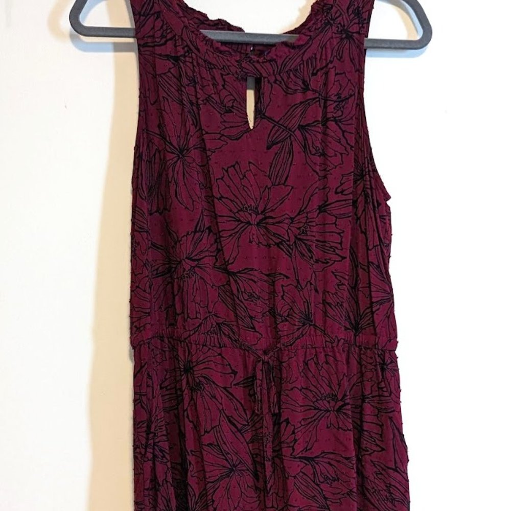 Pre-Loved Women's Apt. 9 Romper Maroon/Black Floral in Size Large